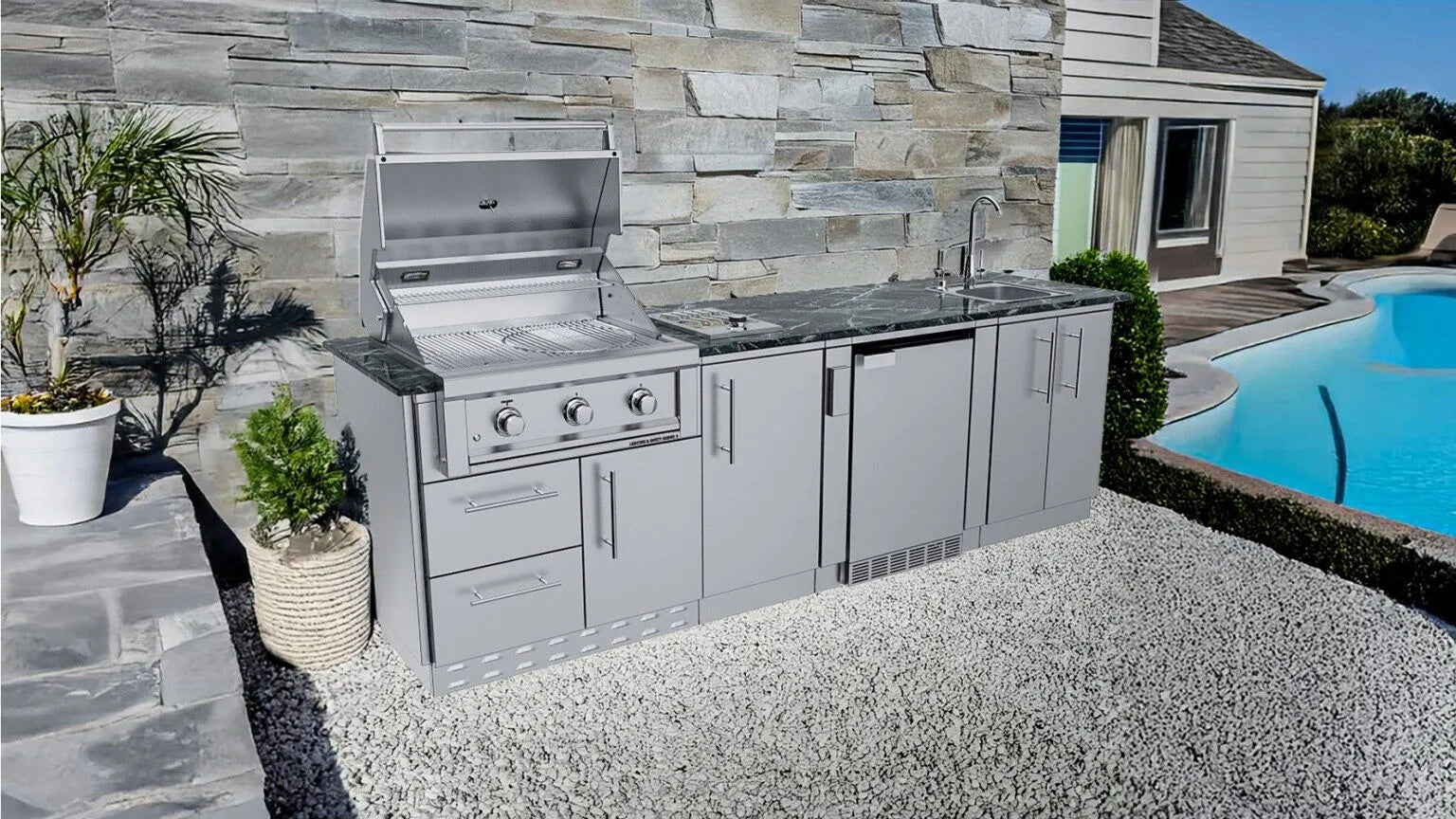 The Brazos 9' Cabinet Island Package